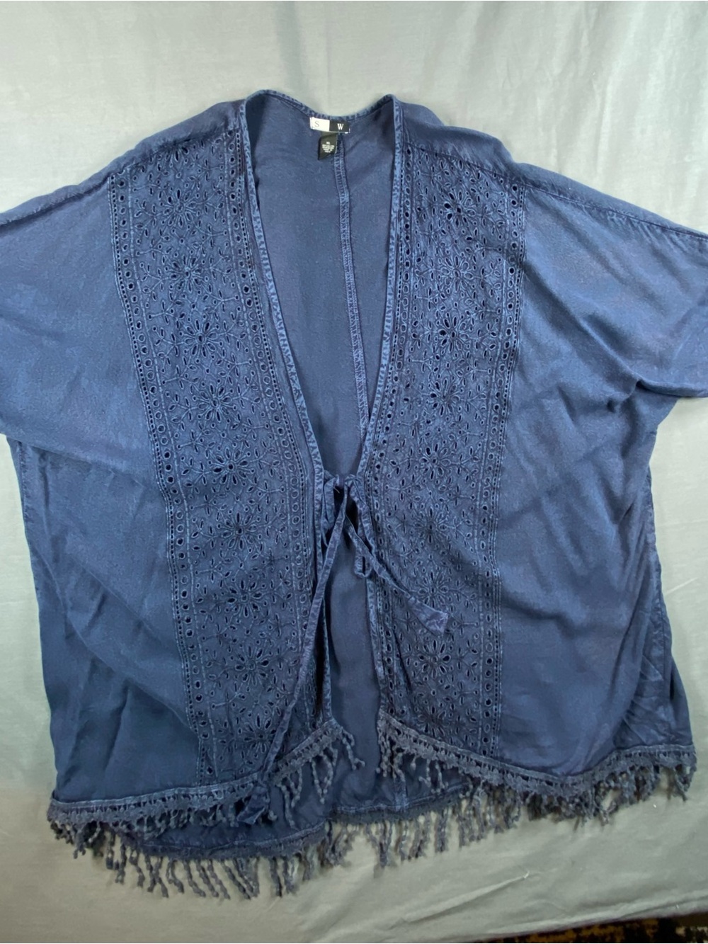 Studio West Women’s Navy  Tie front blouse XL